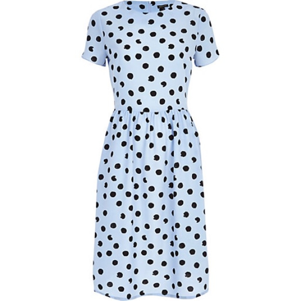 River Island Blue Polka Dot Dress